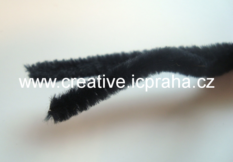 chlupaté barevné drátky - 50cm černý 77890